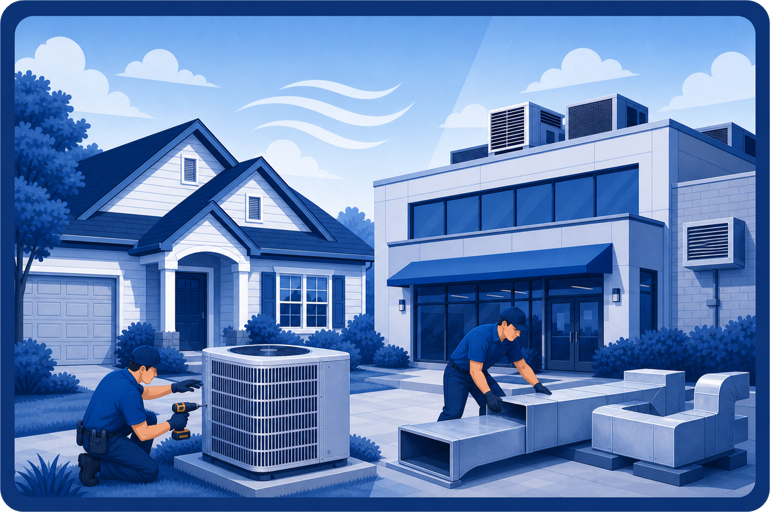 HVAC installation service illustration