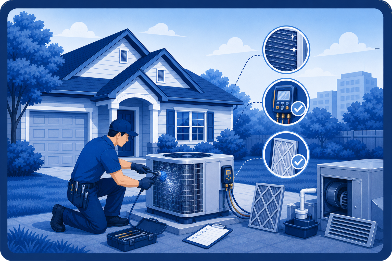 HVAC maintenance service illustration